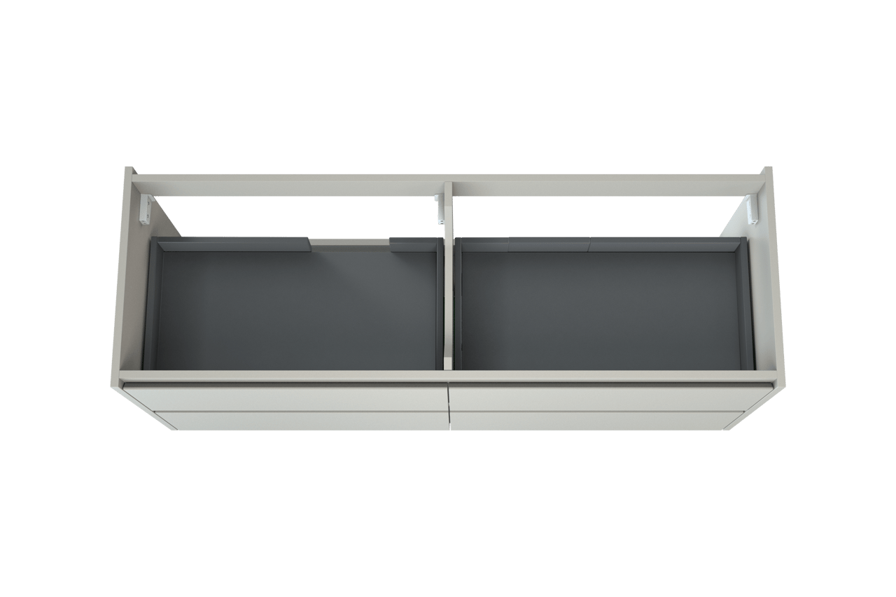 Storke Seda hängender Waschbeckenunterschrank: 150 x 52 cm, Weiß matt, 4 Schubladen