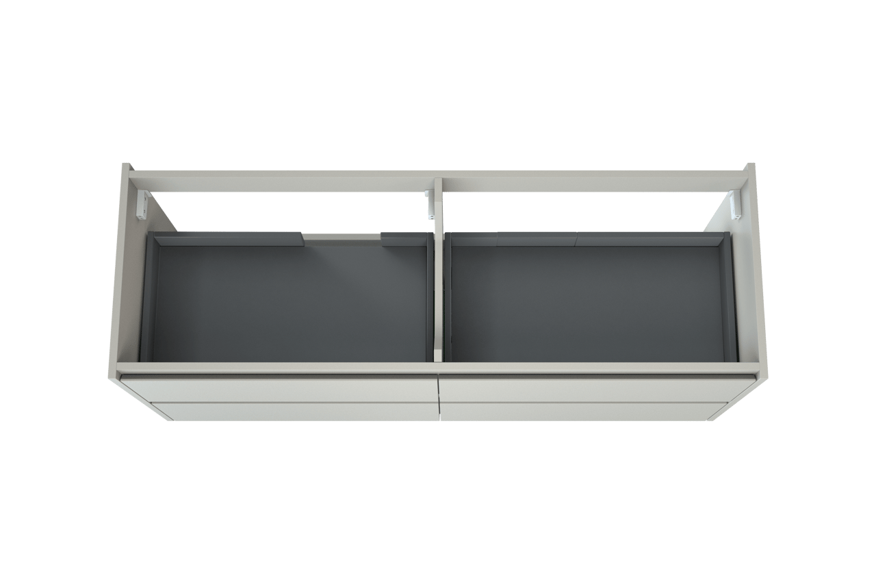 Storke Seda hängender Waschbeckenunterschrank: 150 x 52 cm, Weiß matt, 4 Schubladen