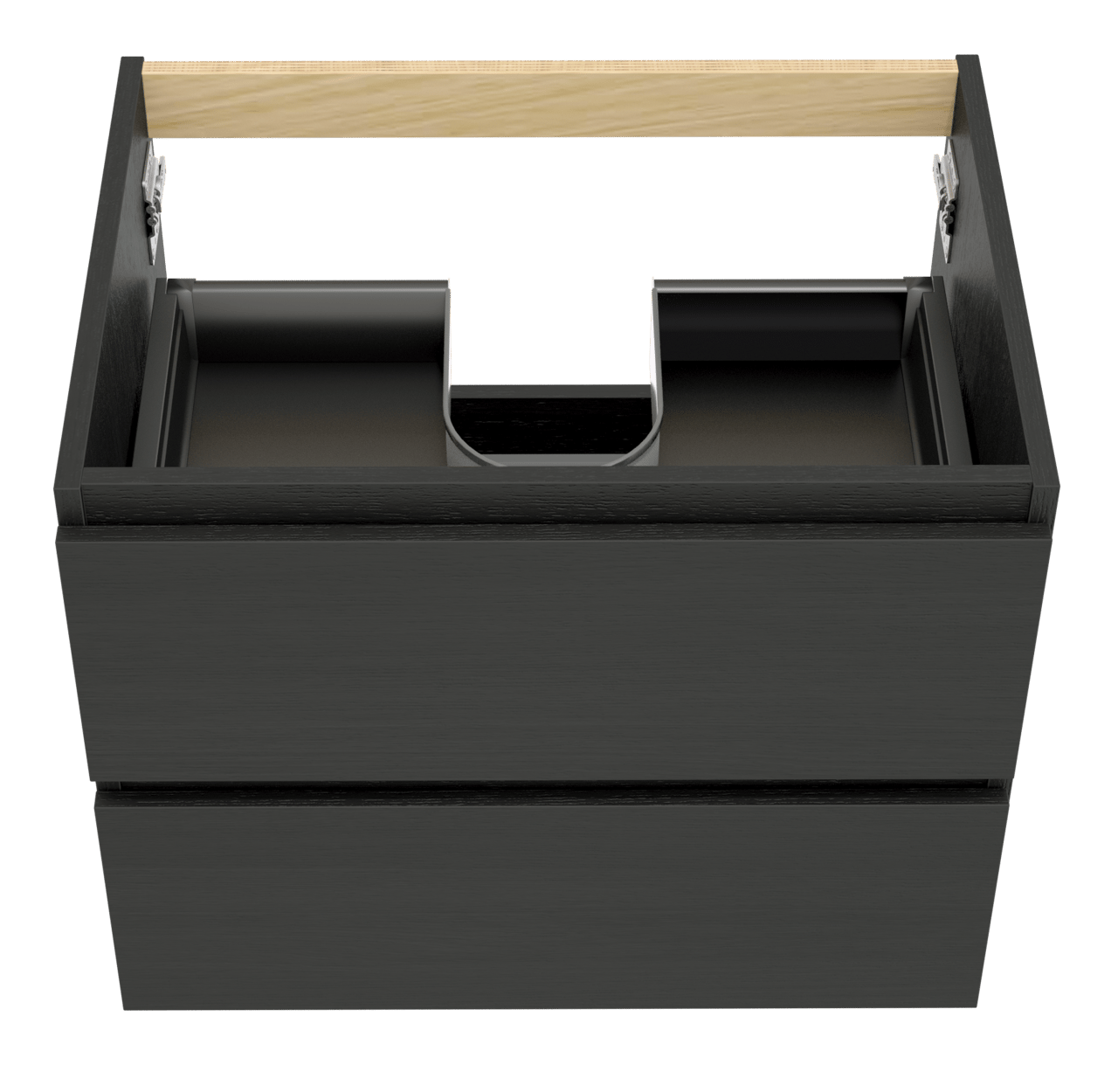 Balmani Lucida meuble sous-lavabo suspendu 67,5 x 55 cm chêne noir 2 tiroirs