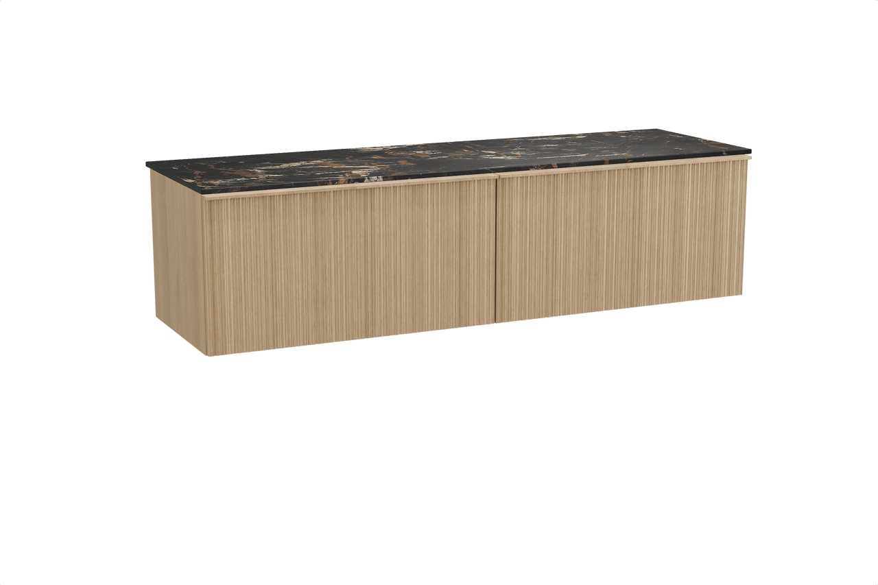 Balmani Forma Badmöbel Set mit Stretto Waschtischplatte für Aufsatzwaschbecken