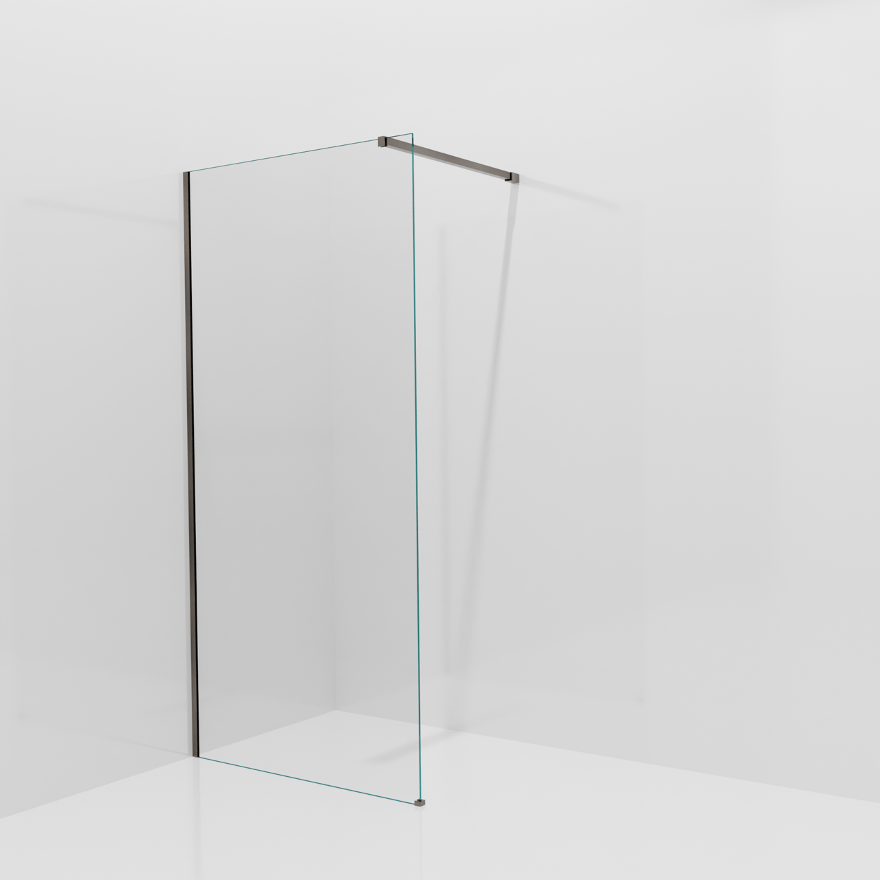 Balmani Modular Walk-In Dusche: 100 x 200 cm, Extra Klarglas, inklusive Coating, Profil Brushed GunMetal