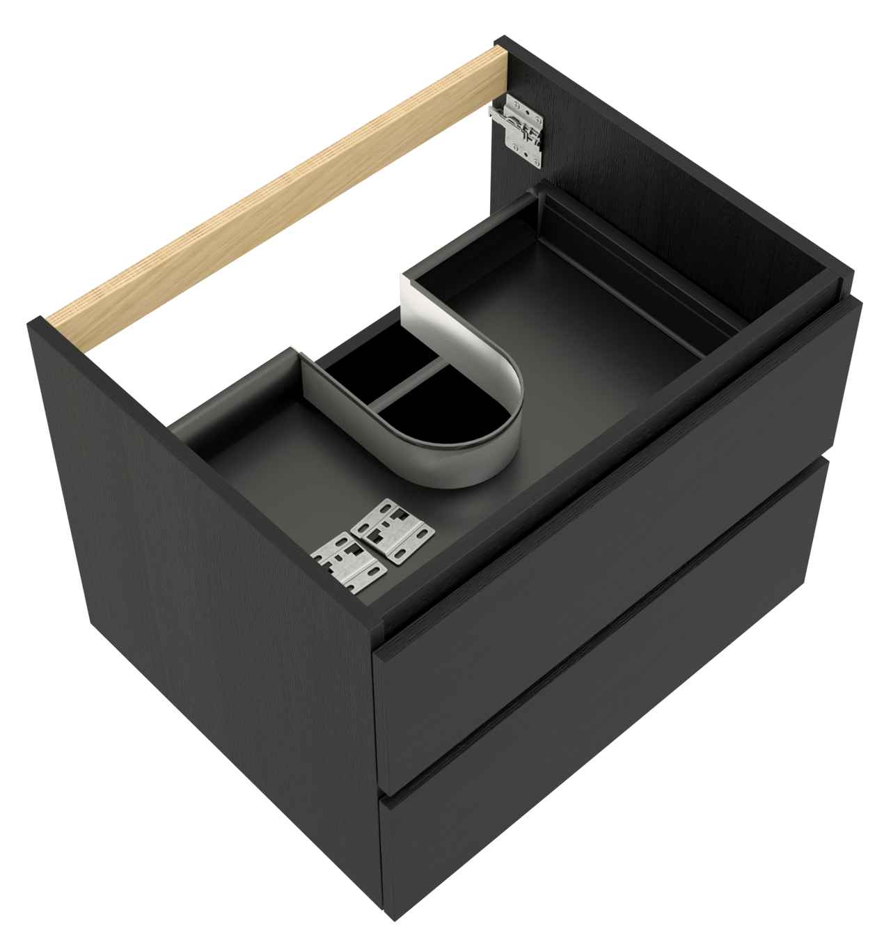 Balmani Lucida meuble sous-lavabo suspendu 67,5 x 55 cm chêne noir 2 tiroirs