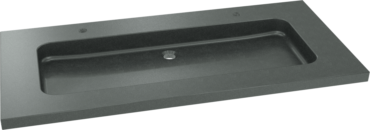 Balmani Napoli Einzelwaschtisch für 2 Armaturenlöcher, Granit poliert, 120 x 55 cm