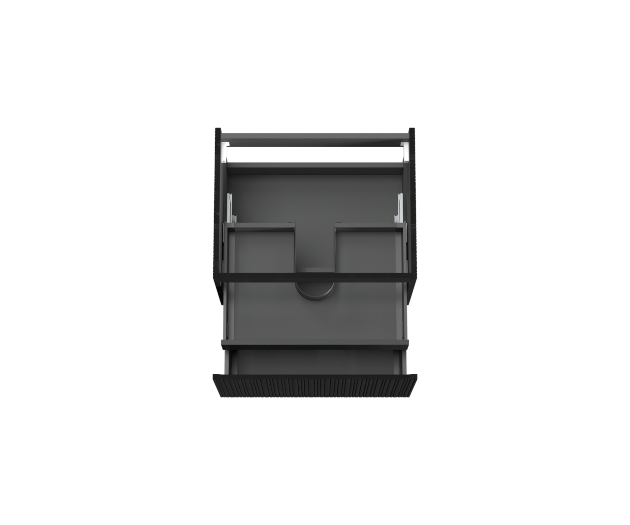 Storke Ribs zwevende wastafelonderkast 65 x 52 cm zwarte eik 2 lades