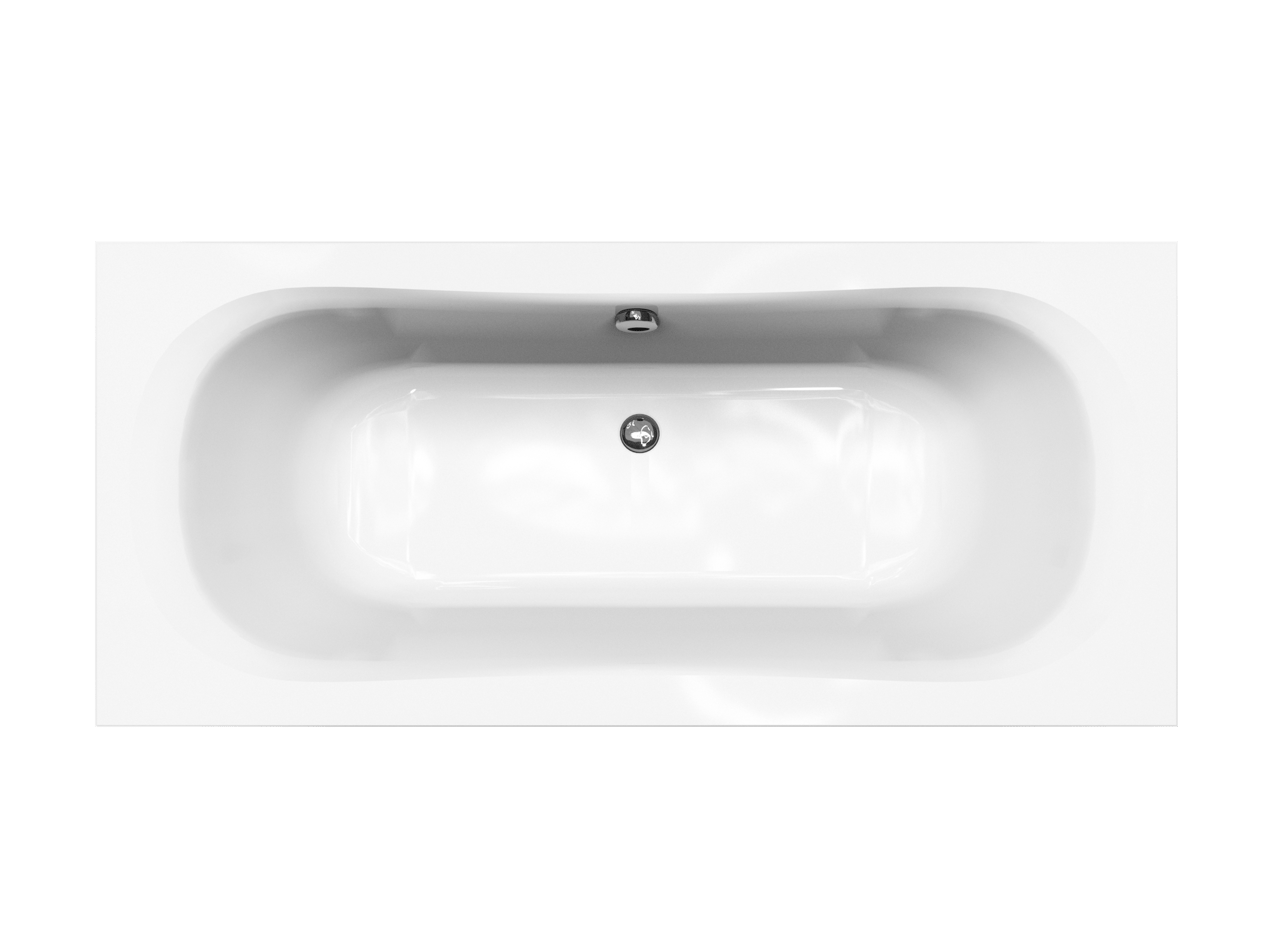 Linie Tessa 2-Personen-Einbaubadewanne: 180 x 80 cm, Acryl, Weiß Glänzend