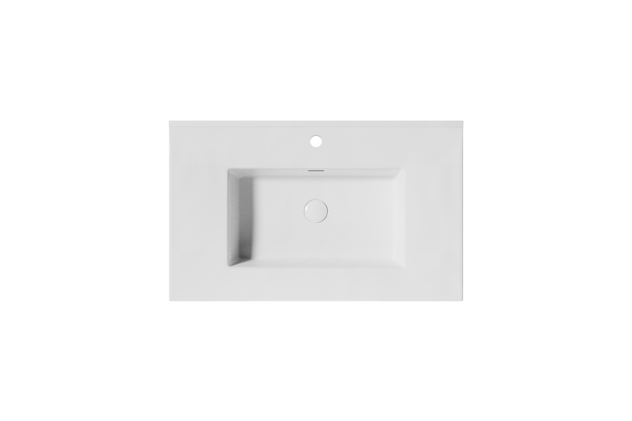 Storke Kera enkele wastafel glanzend witte porselein 85 x 52 cm, exclusief crepine