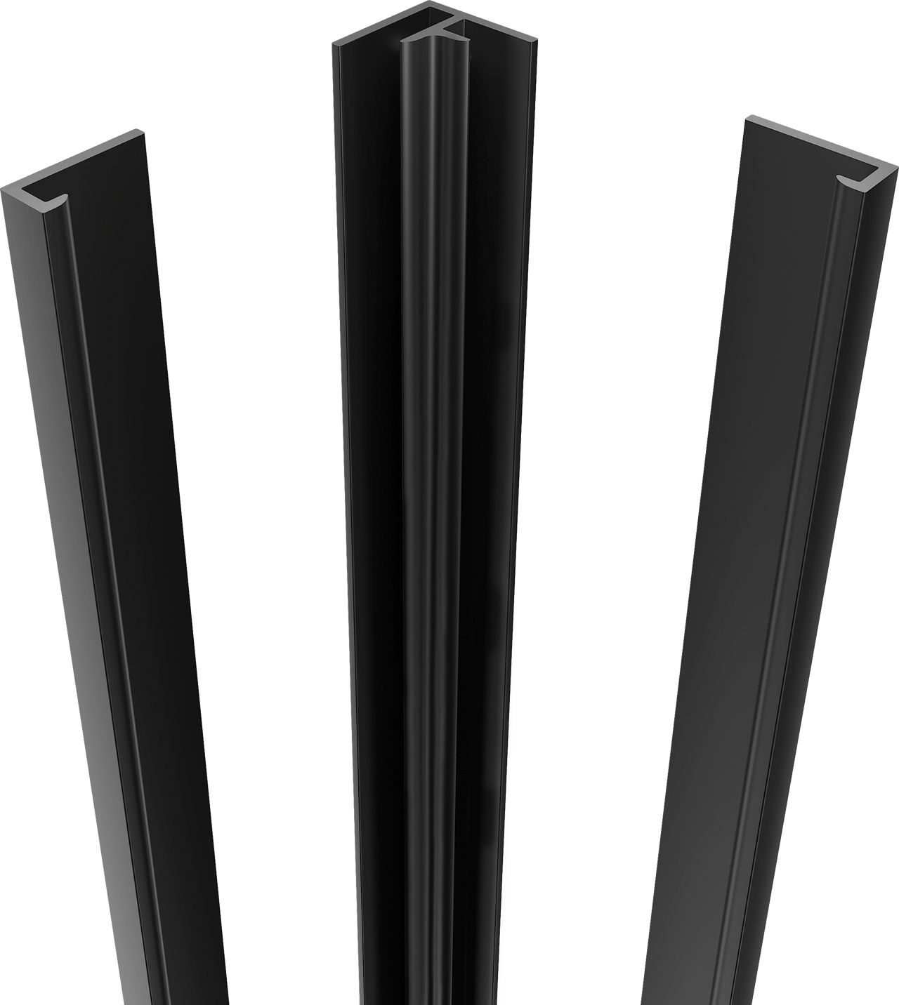 Luca Varess Artdeco set de profild'angle et profil latéral voor douchewandbekleding 244 cm noir mat