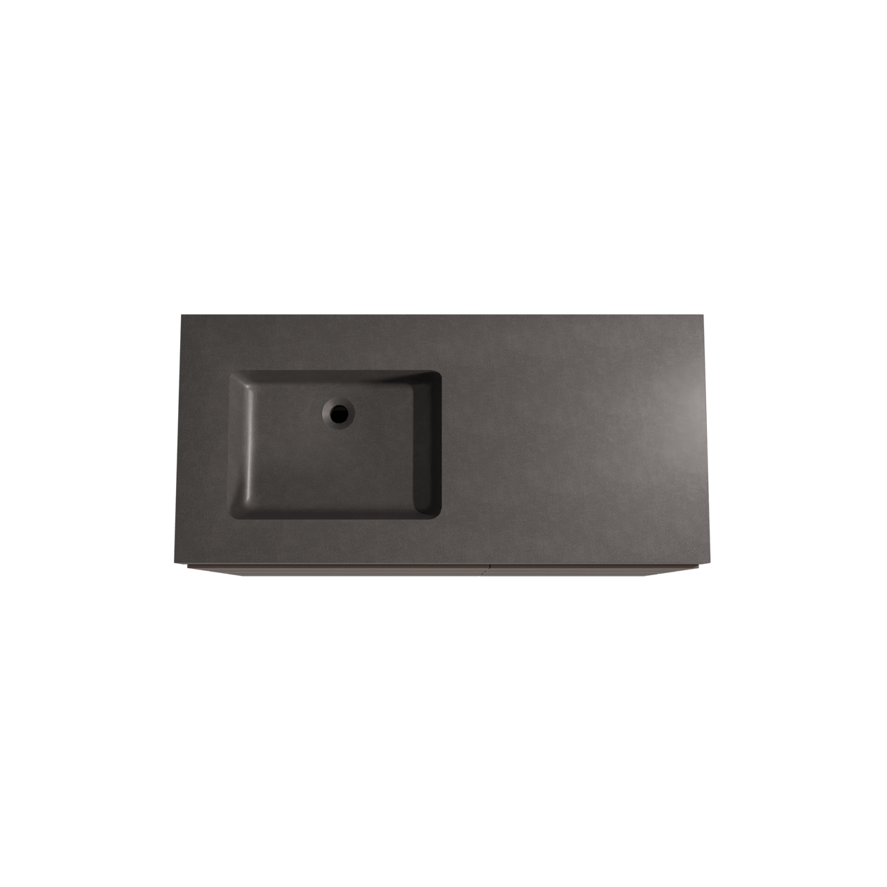 Storke Edge freistehendes Möbelstück Set: 110 x 52 cm, Nussbaum, mit Scuro High Waschtisch links, Quarz Schwarz matt