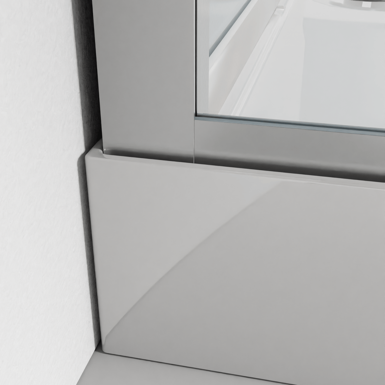 Luca Varess Talan Duschkabine: Schiebetür, 90 x 90 cm, Klarglas, Chrom Profil, matt