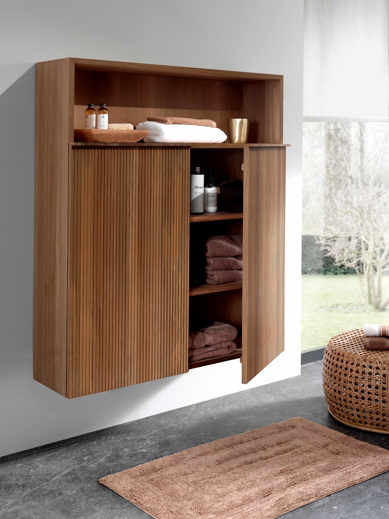 Balmani Forma colonne salle de bains suspendue teck 100 x 30 x 120 cm