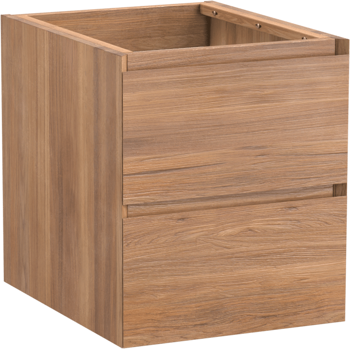 Balmani Mitra zwevende wastafelonderkast 45 x 55 cm teakhout 2 lades