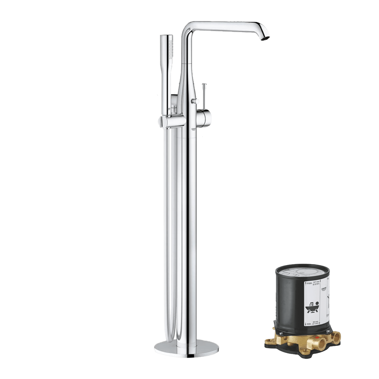 Grohe Essence mengkraan vrijstaand badkraan glanzend chroom