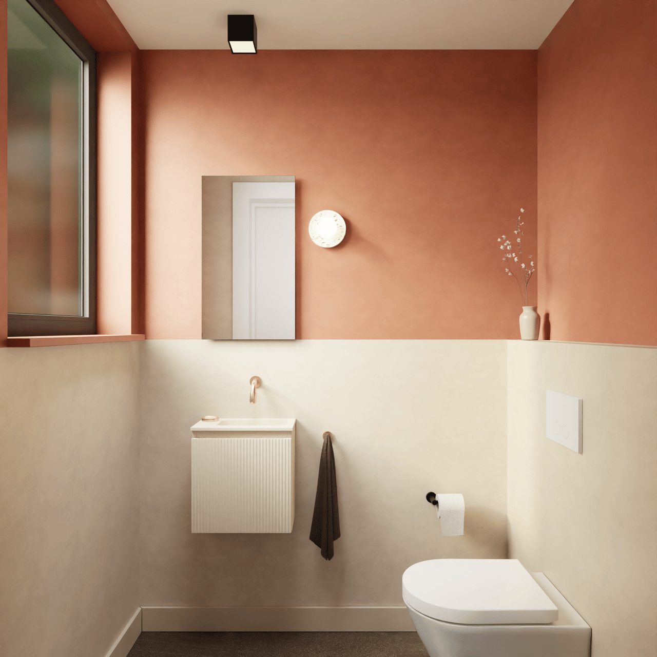 Storke Ribs zwevend fonteinkast 40 x 22 cm sand mat