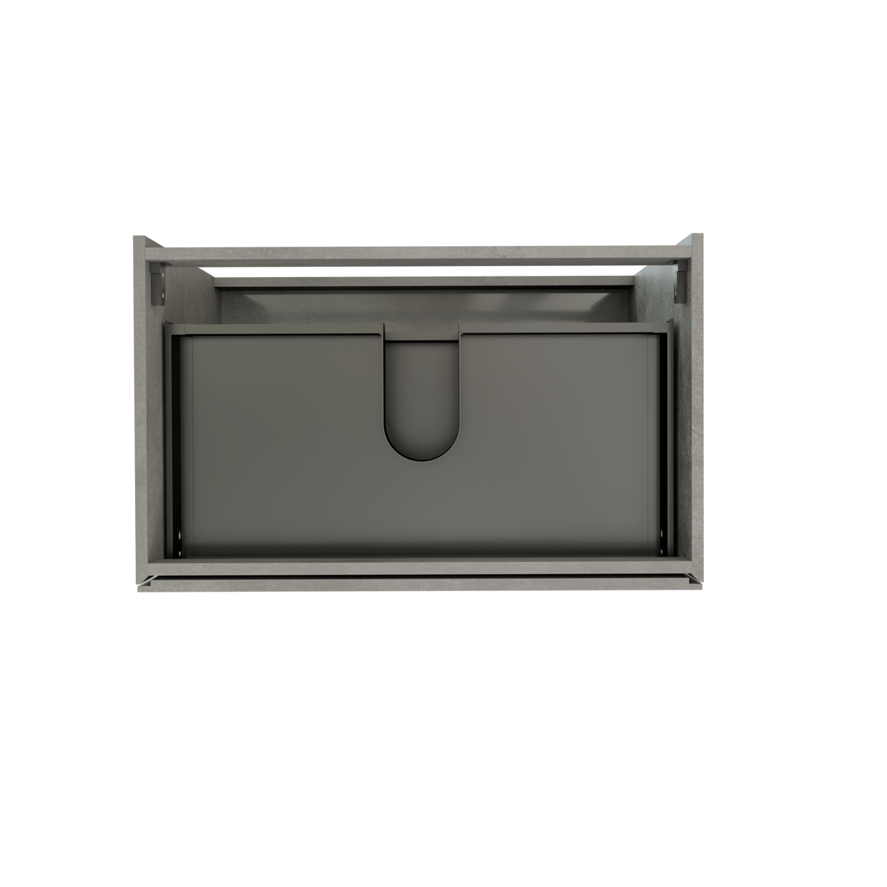 Storke Edge meuble sous-vasque a poser 85 x 52 cm béton gris foncé 3 tiroirs