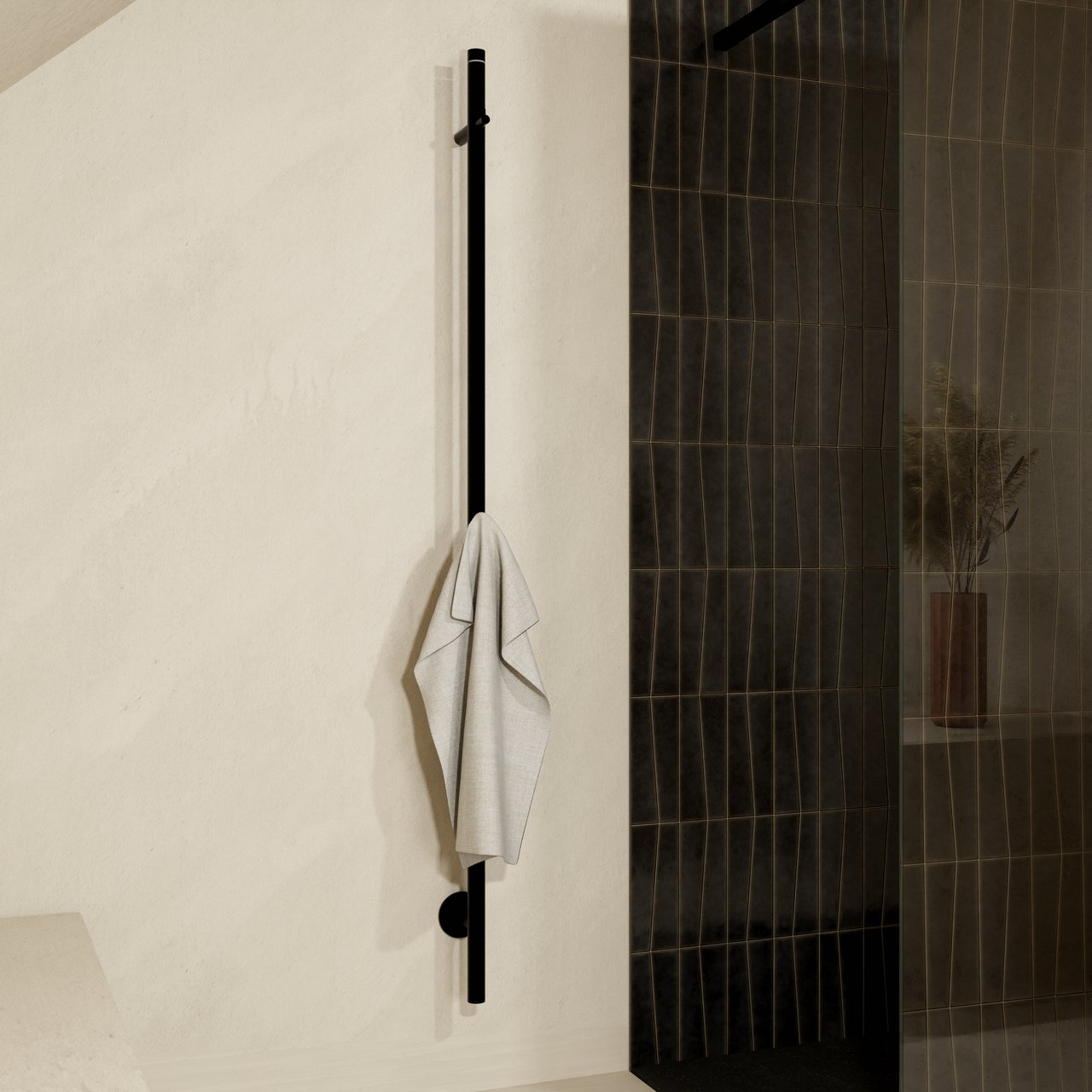 Blaufoss Mondo handdoekwarmer 4 x 170 cm mat zwart 35W