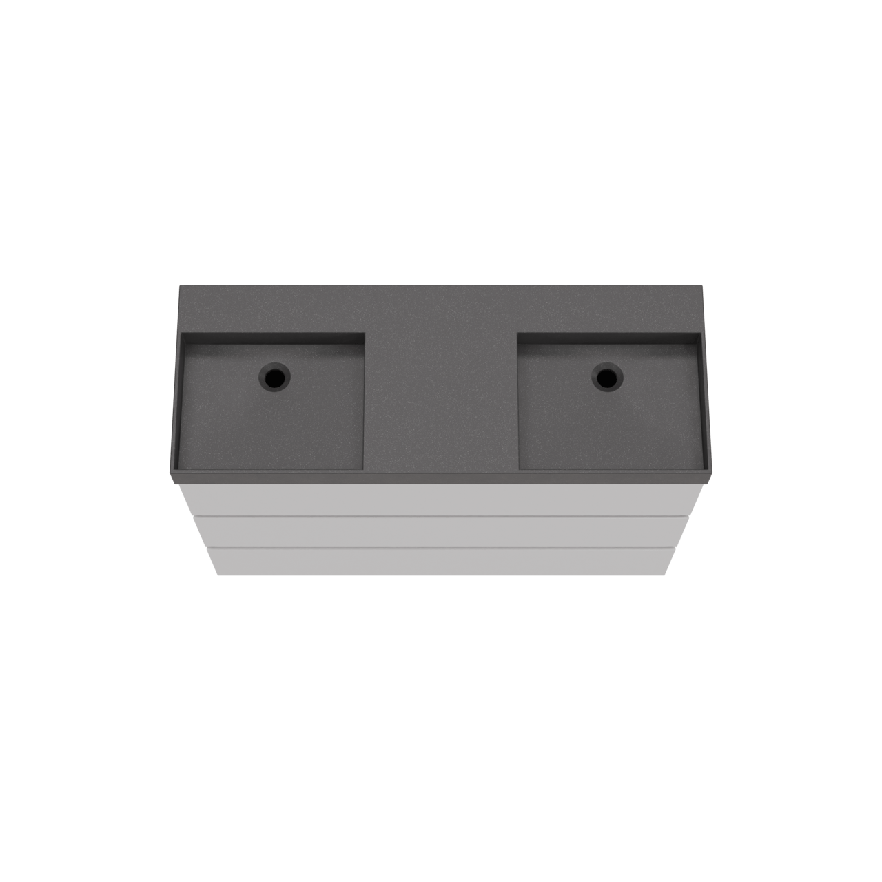 Storke Edge meuble salle de bains à poser 120 x 46 cm blanc mat avec Jura double vasque en quartz noir mat