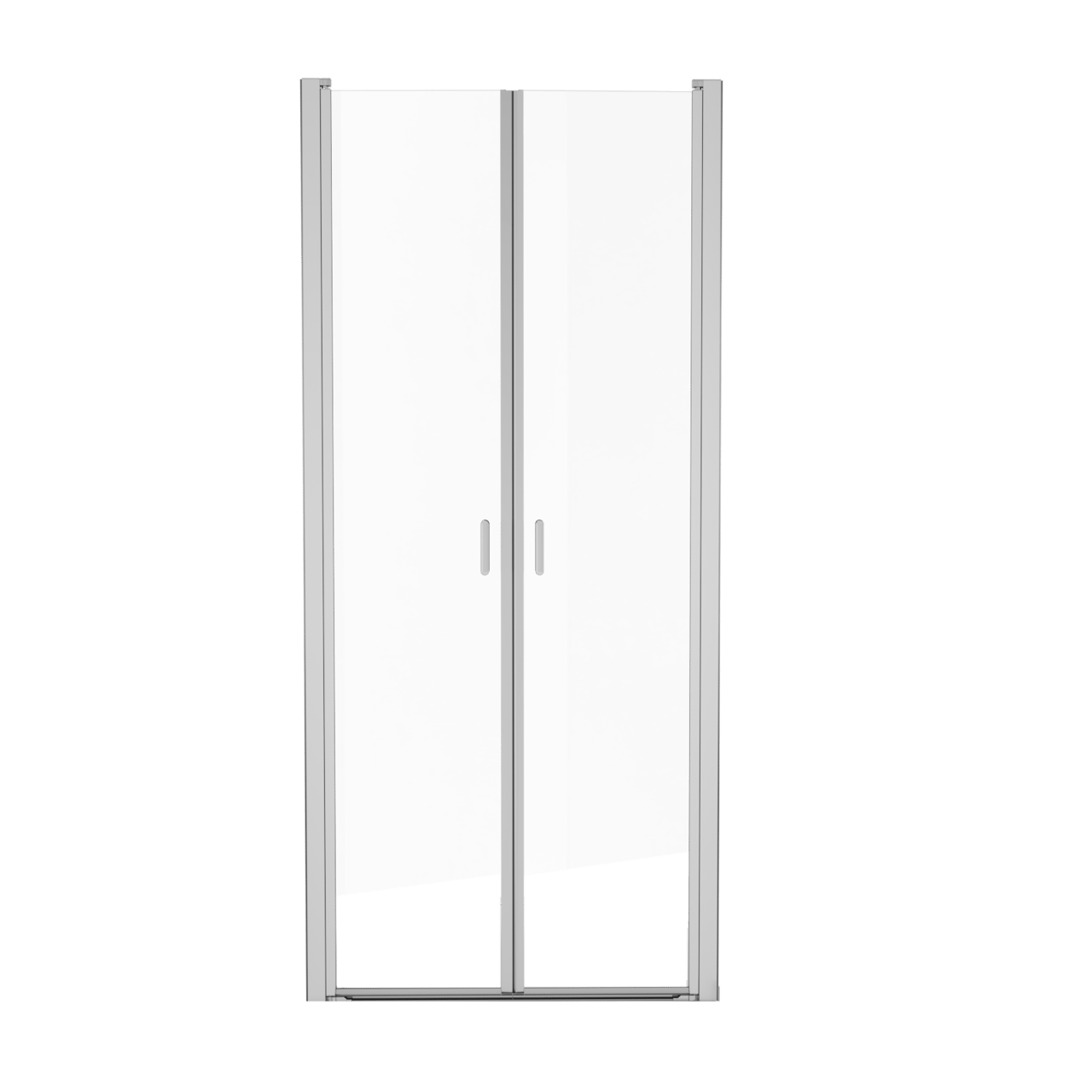Luca Varess Romeo porte battante 90 x 190 cm verre transparent profil chrome brillant