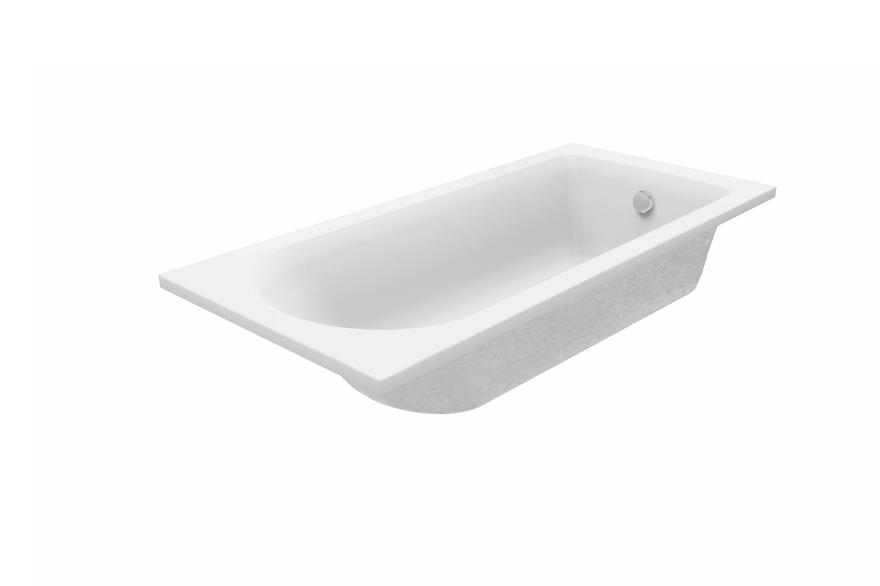 Luca Varess Rosala baignoire encastrable simple 170 x 80 cm acrylique blanc mat