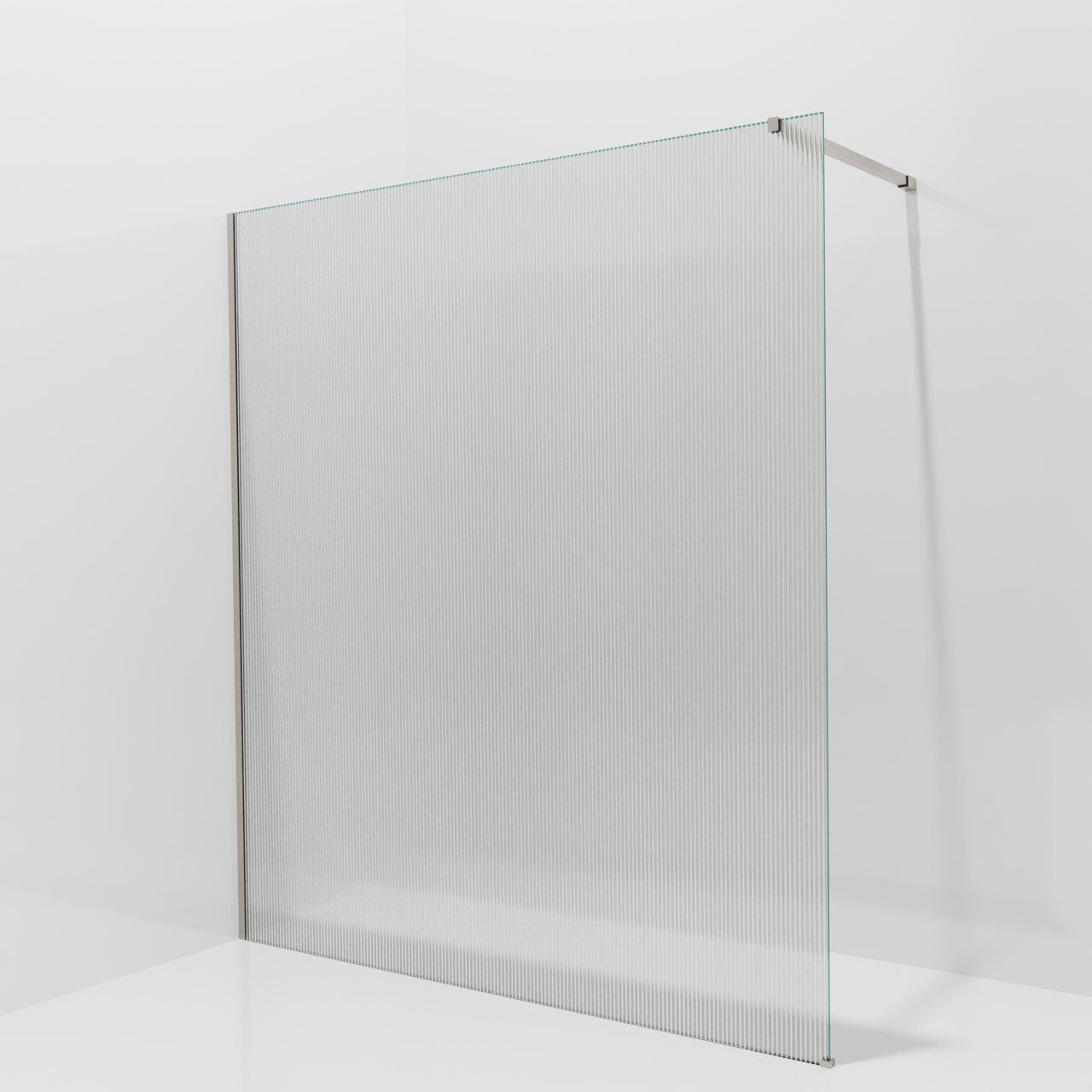 Balmani Modular Walk-In Dusche: 180 x 200 cm, Ribs, inklusive Coating, Profil Brushed CoolMetal