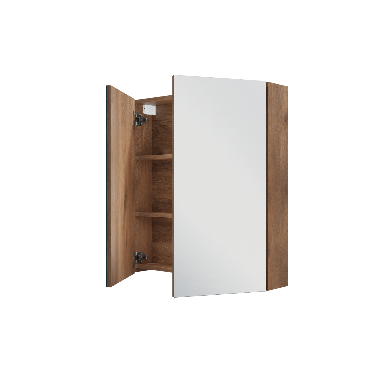 Linie Montro Spiegelschrank Bad: 70 x 75 cm, braune Eiche