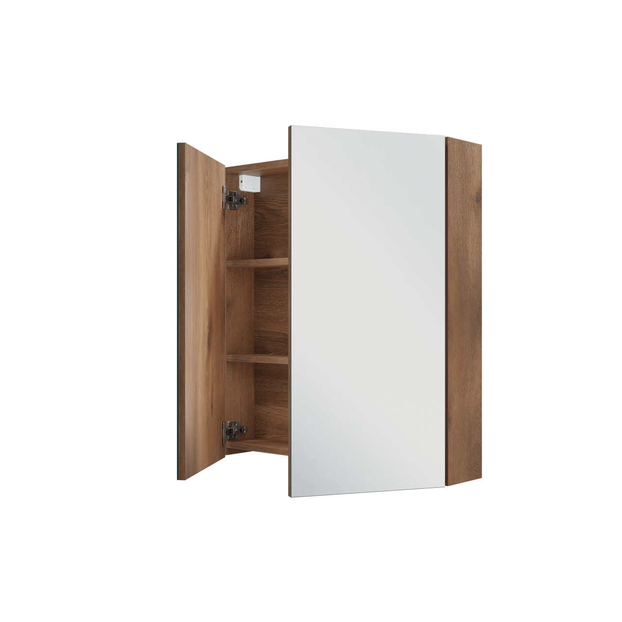Linie Montro Spiegelschrank Bad: 70 x 75 cm, braune Eiche