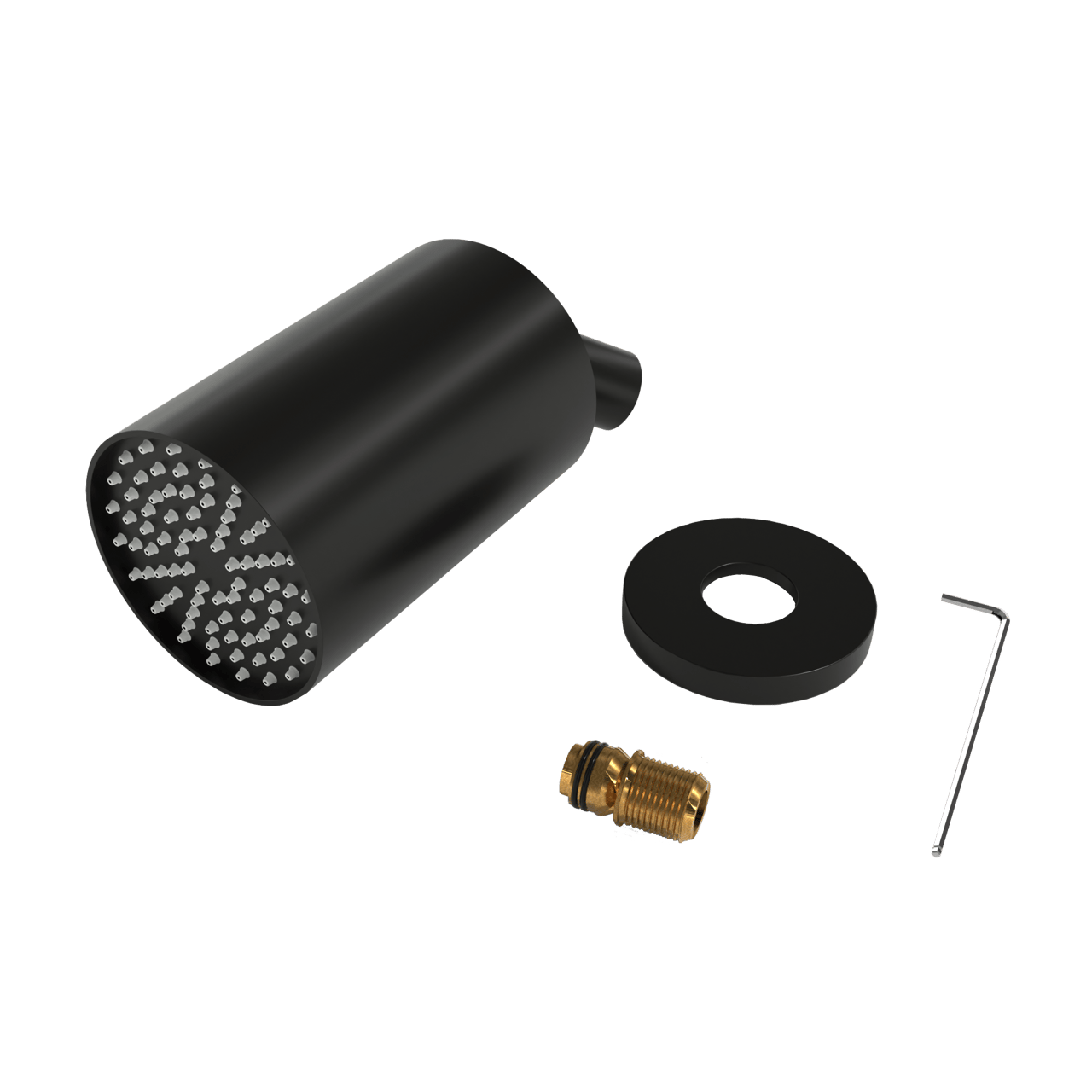 BLAUFOSS Luxor 90 Hoofddouche rond 14 cm x 9 cm met wand douchearm mat zwart