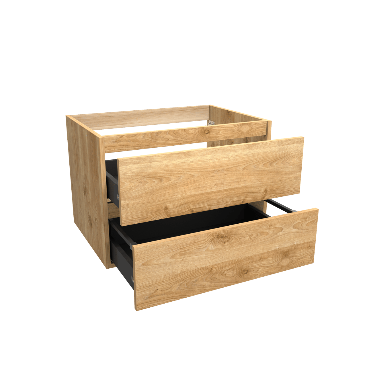 Balmani Lucida meuble sous-lavabo suspendu 75 x 55 cm chêne brut 2 tiroirs