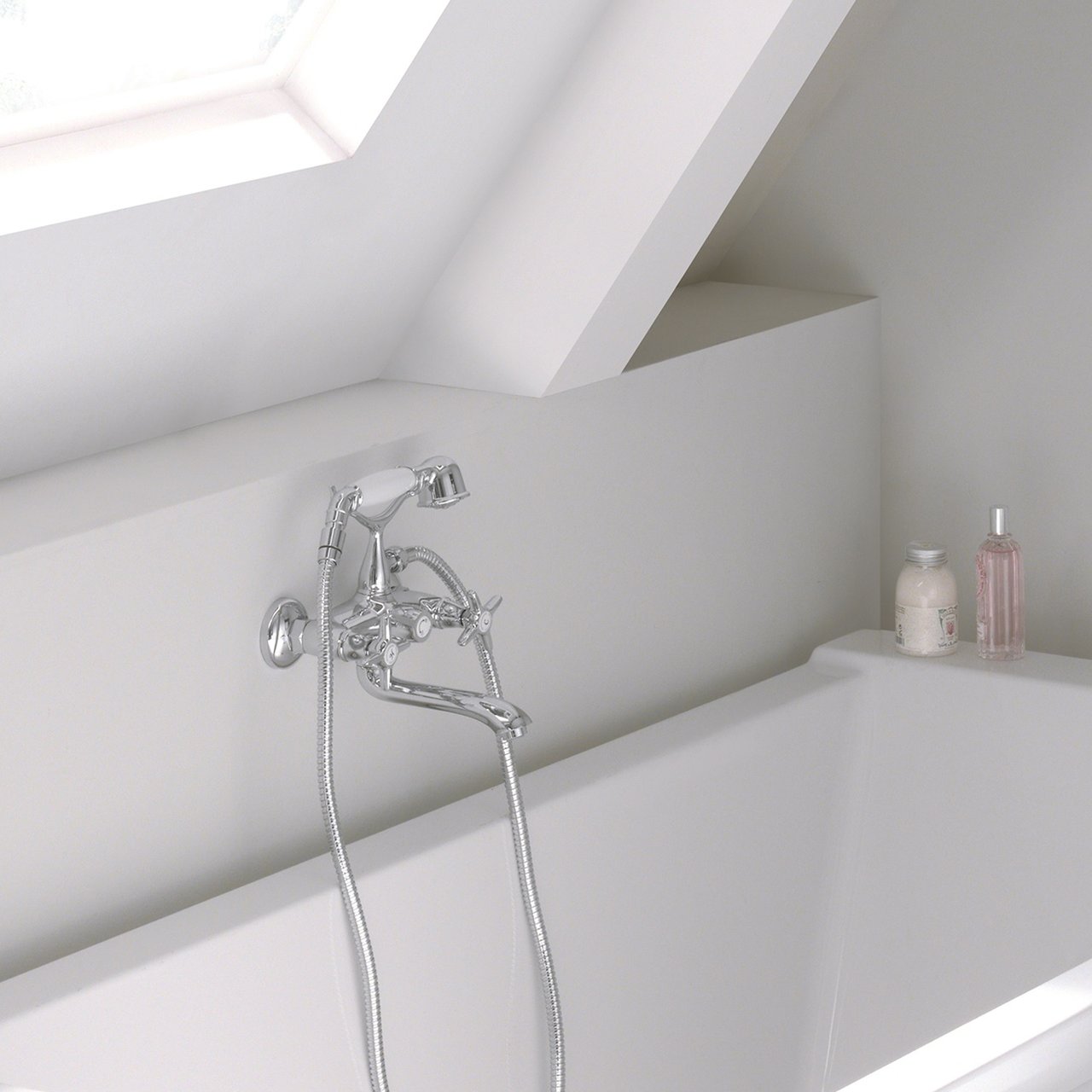 Blaufoss Star badkraan met handdouche chroom