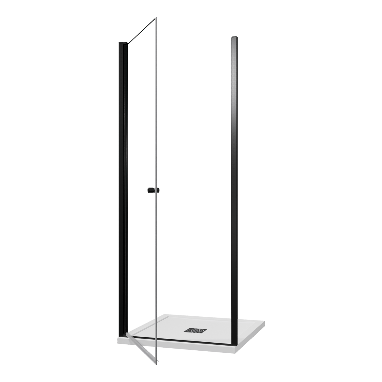 Luca Varess Kuresa douche draaideur 85 x 200 cm helder glas mat zwart profiel