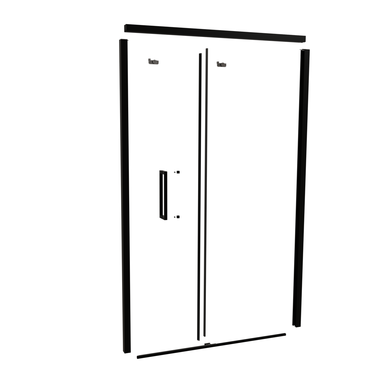 Balmani Senses Design 120 cm Profilset für Schiebetür für Nische Schwarz matt