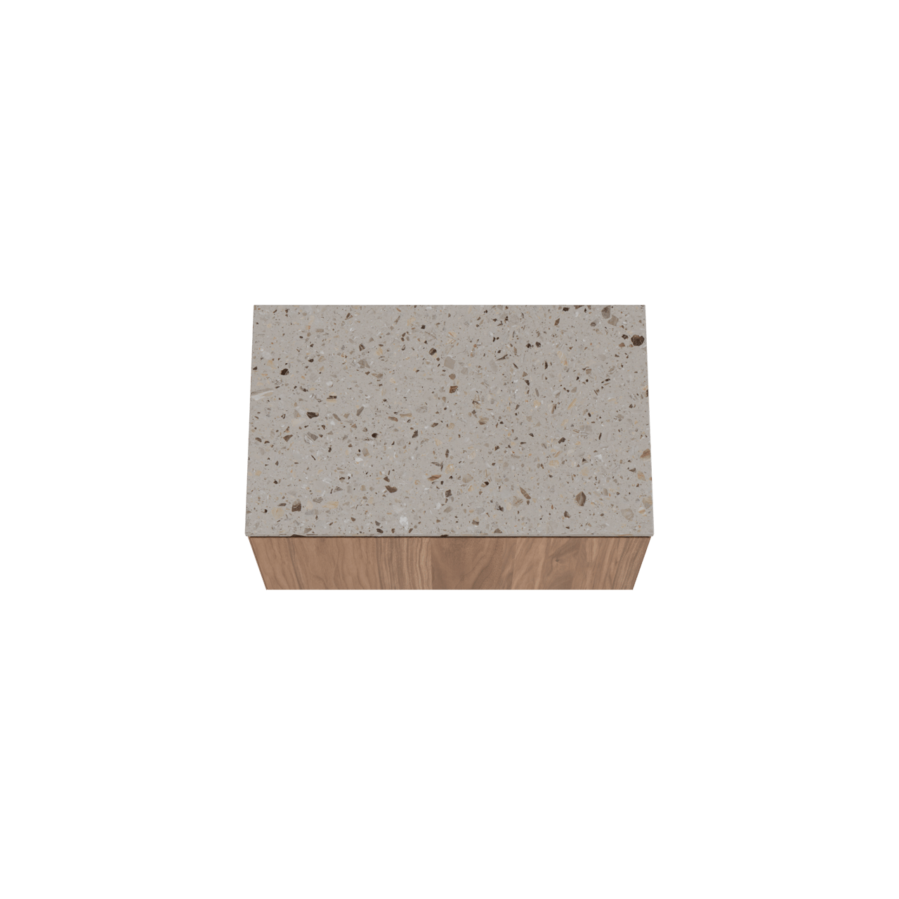 Balmani Idra meuble salle de bains suspendu 90 x 55 cm noyer avec Stretto tablette simple en terrazzo greige terrazzo