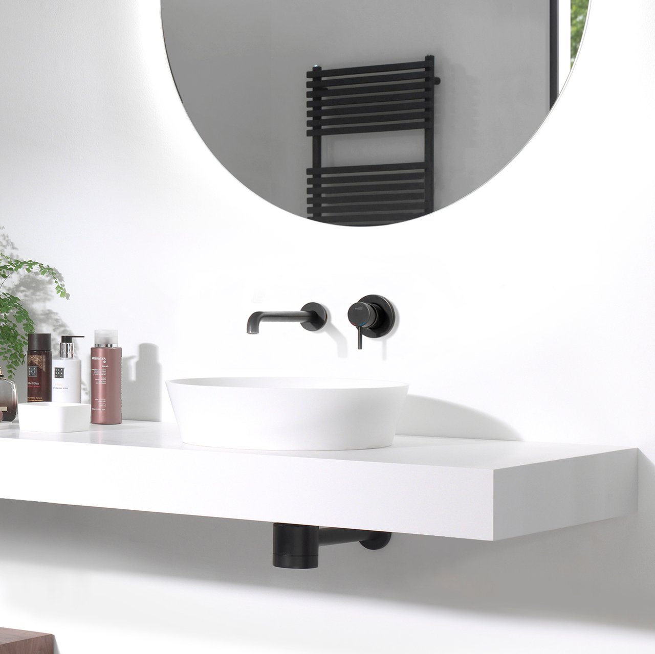 Balmani Still waskom matte Solid Surface rond Ø 42,5 cm