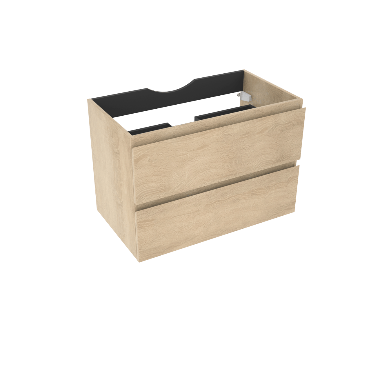 Linie Lado zwevende wastafelonderkast 80 x 46 cm wit eiken 2 lades