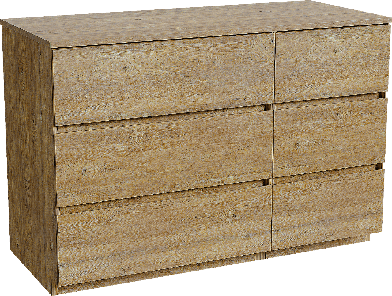 Storke Edge meuble salle de bains à poser 120 x 52 cm chêne brut avec Panton tablette simple ou double en mélaminé chêne brut