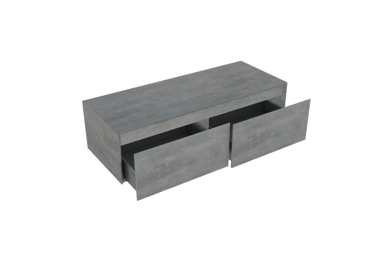 Storke Edge Modulo zwevende wastafelonderkast 120 x 48 cm beton donkergrijs 2 lades