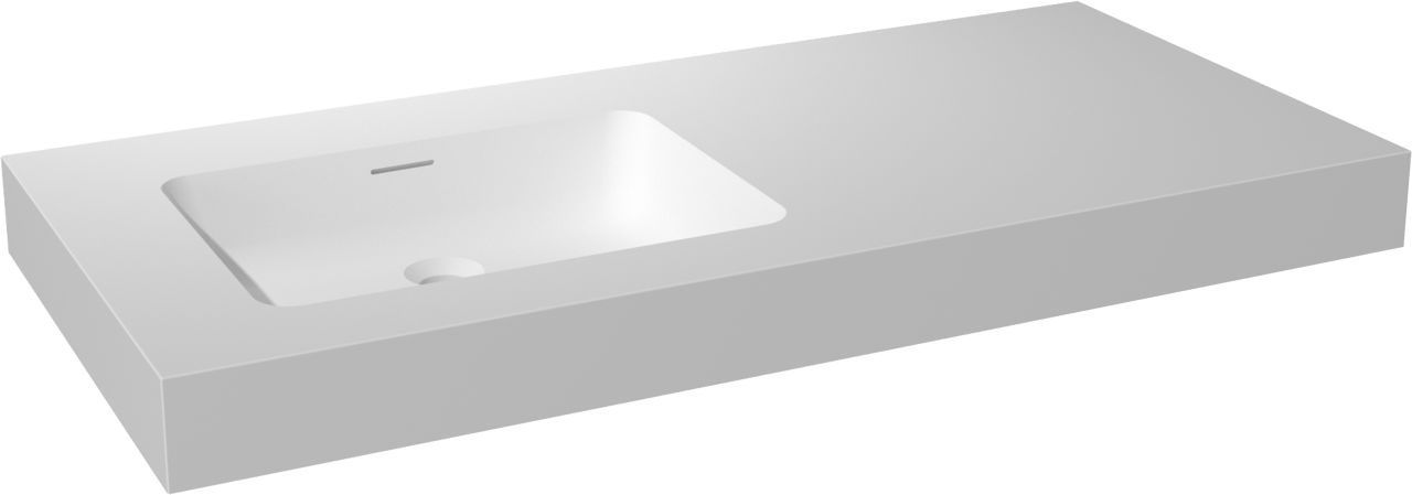 Storke Mata High asymmetrisch linkse wastafel matte Solid Surface 110 x 52 cm