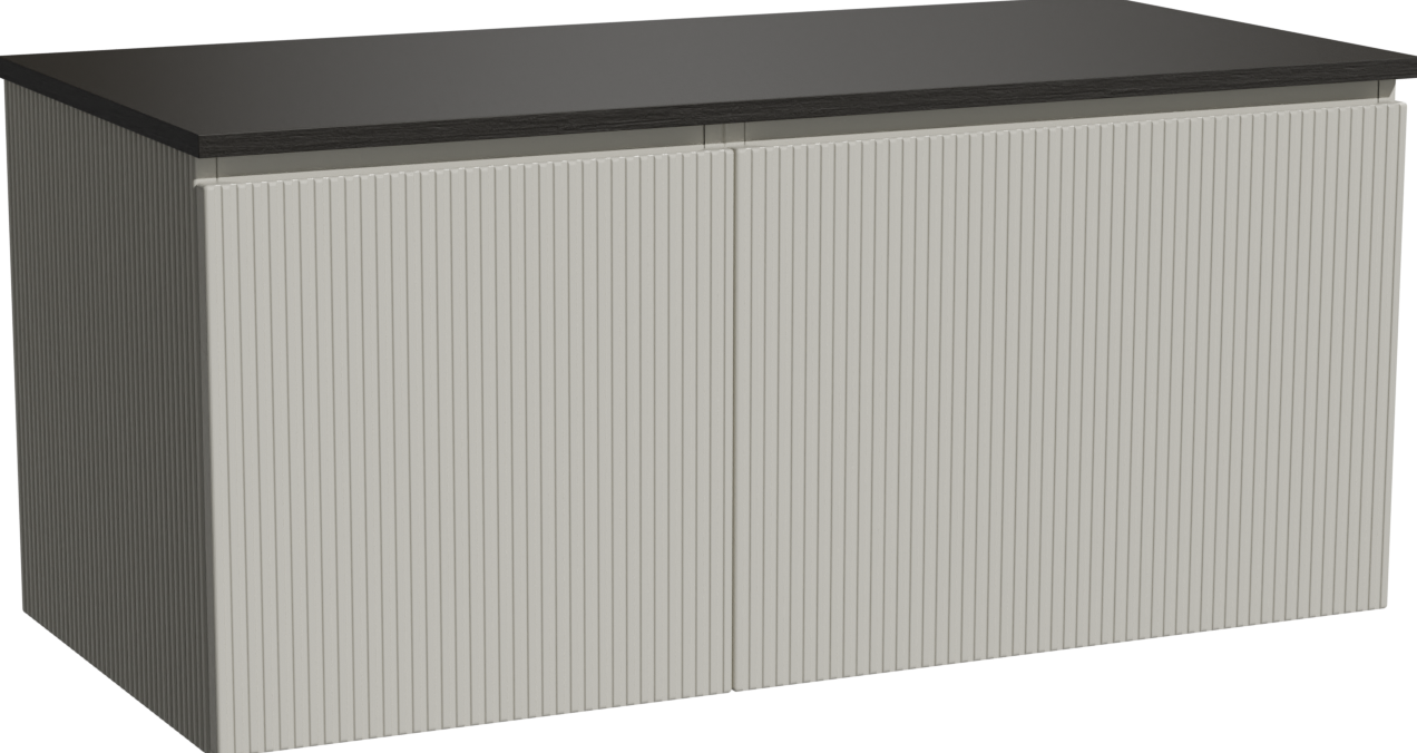 Storke Ribs badkamermeubel met Panton wastafelblad voor waskom(men)