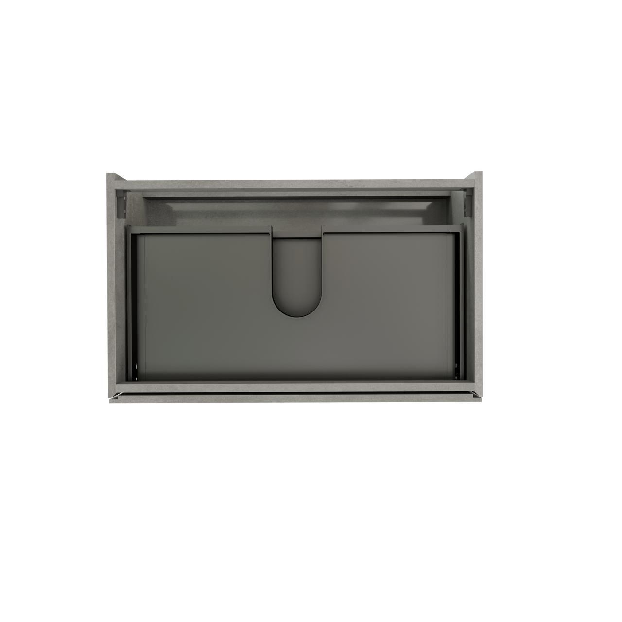 Storke Edge hängender Waschbeckenunterschrank: 85 x 52 cm, Beton dunkelgrau, 2 Schubladen