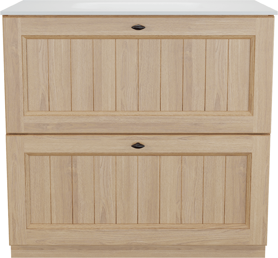 Balmani Lemon meuble salle de bains à poser 90 x 55 cm, placage chêne naturel avec Tablo Arcato plan simple en blanc mat
