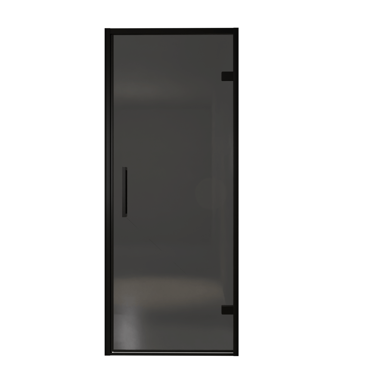 Balmani Senses Design Dusche Drehtür, Rechts, 90 cm x 210 cm, Rauchglas, Profil Schwarz