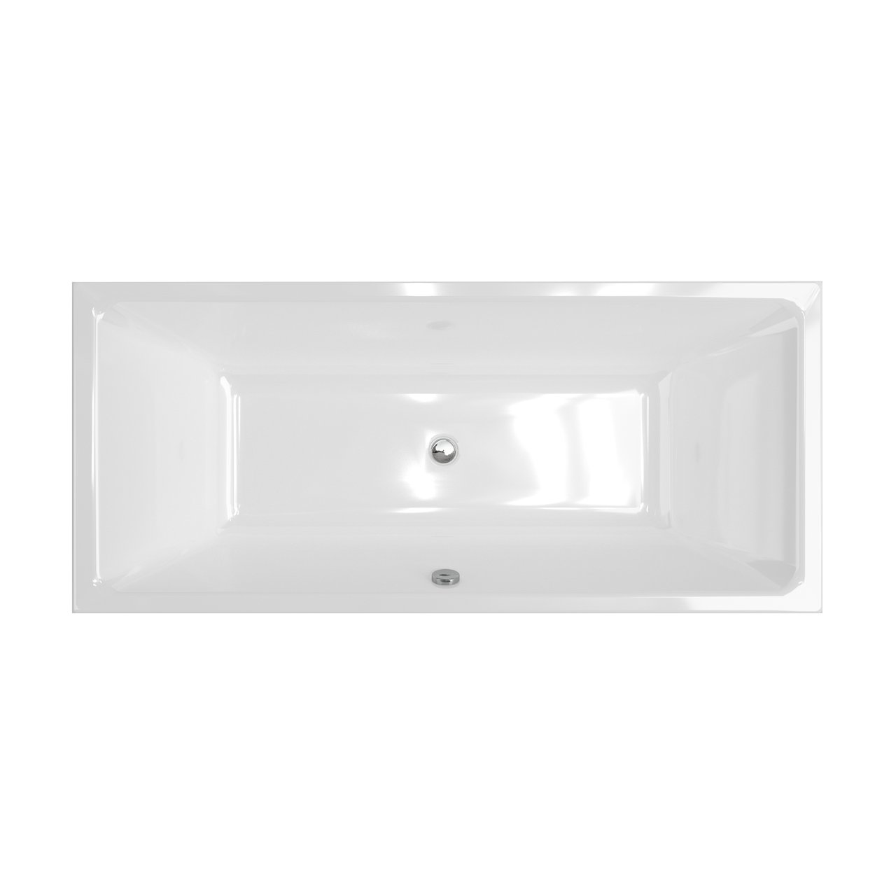 Luca Varess Viticcio 2-Personen-Einbaubadewanne: 180 x 80 cm, Acryl, Weiß glänzend