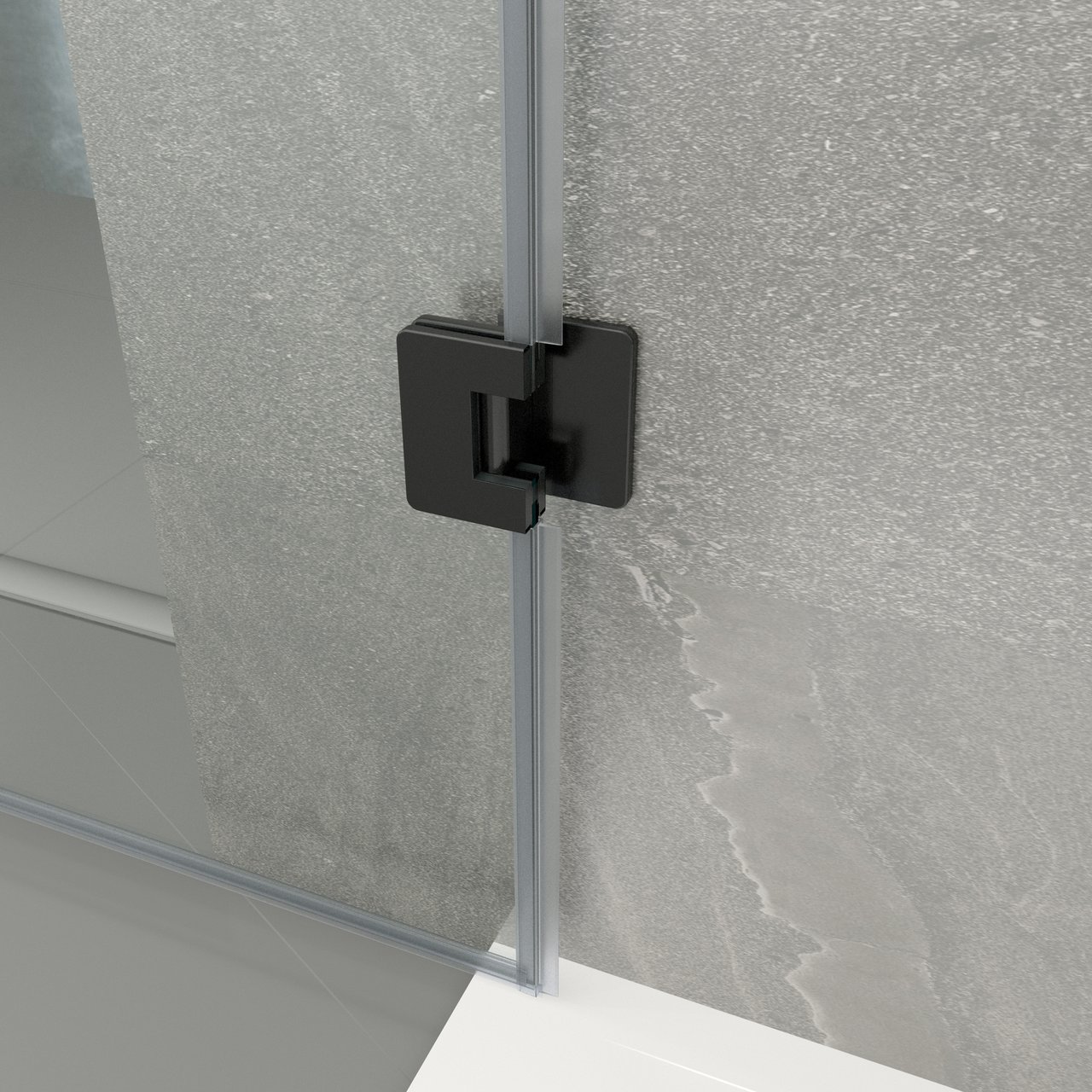 Balmani Modular douchedeur scharnieren en greep mat zwart