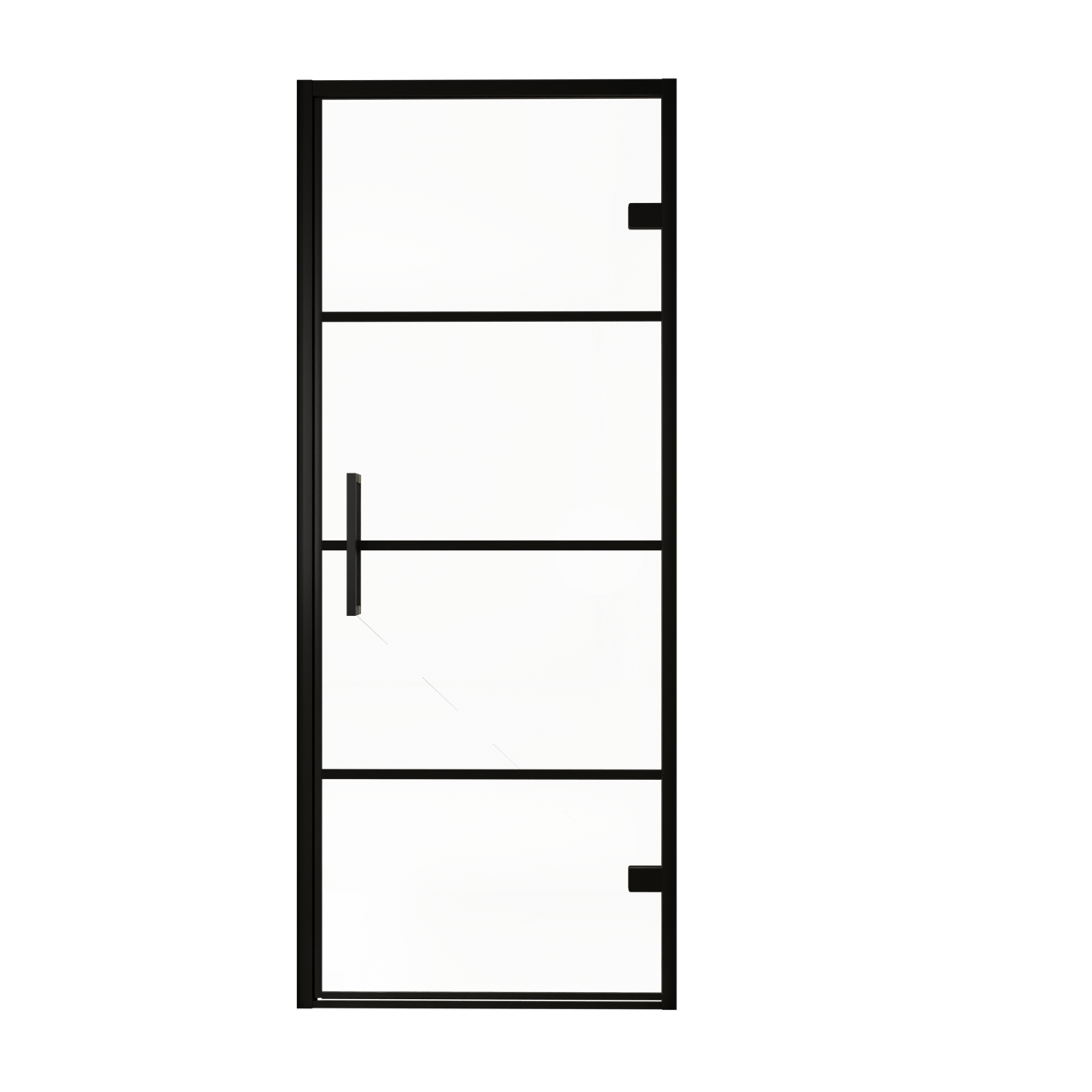 Balmani Senses Design douche draaideur rechts 90 cm x 210 cm Lined glas, Zwarte profielen