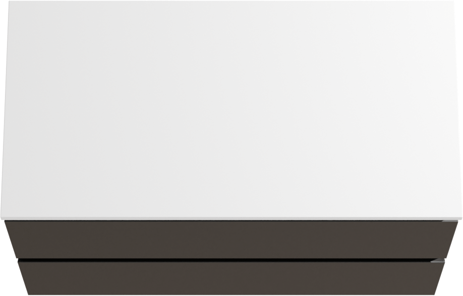 Linie Lado zwevend badmeubel 90 x 46 cm mat zwart met Lado enkel wastafelblad in composietmarmer hoogglans wit