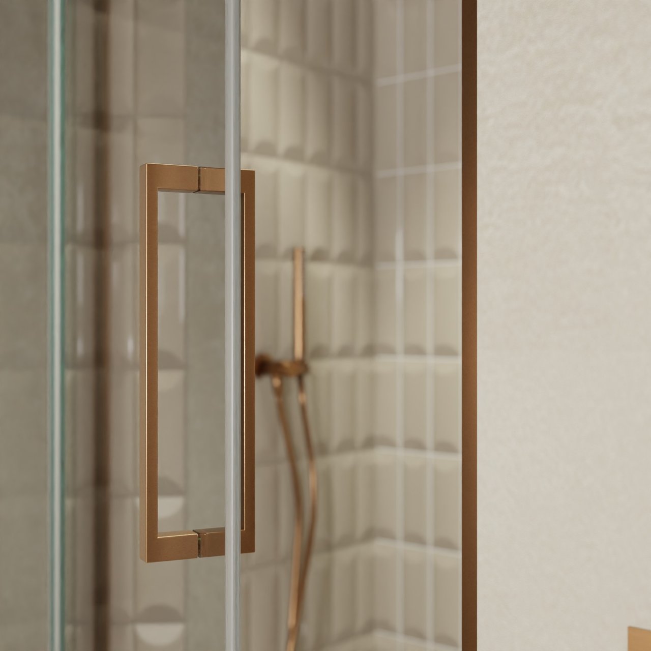 Balmani Senses Design porte pivotante à gauche 100 cm x 210 cm verre Miroir Reflex, Profil Brushed Rosegold, coating inclus