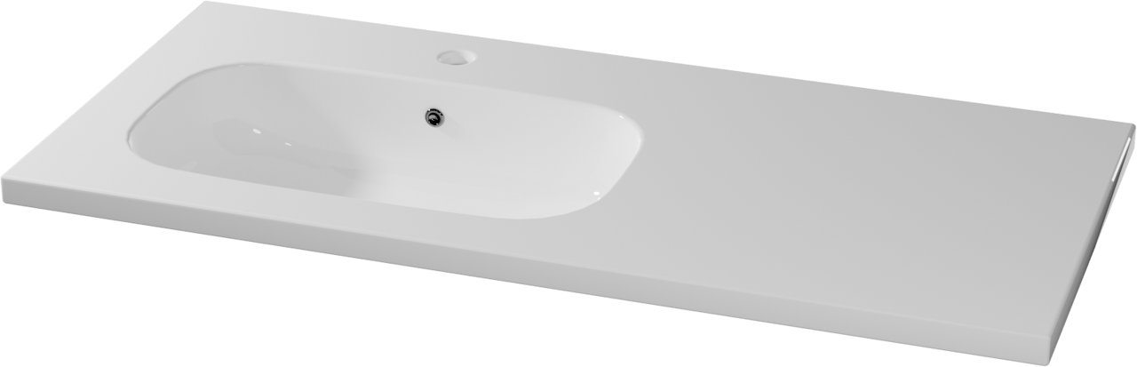 Storke Planza asymmetrisch linkse wastafel glanzend composiet marmer 100 x 46 cm