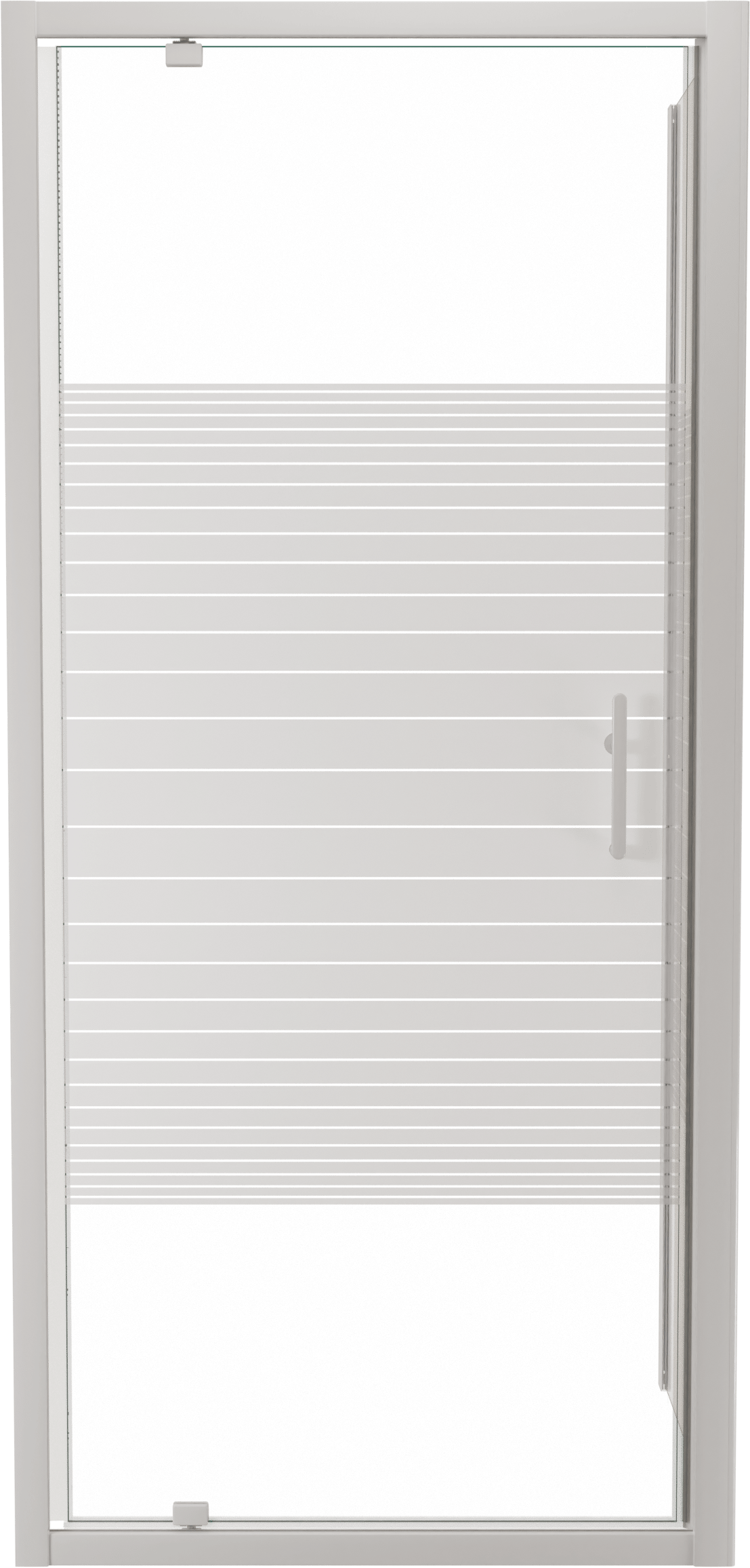 SanyOne Anton paroi de douche avec porte pivotante et paroi latérale fixe, 90 x 80 cm, verre à rayures, profil blanc