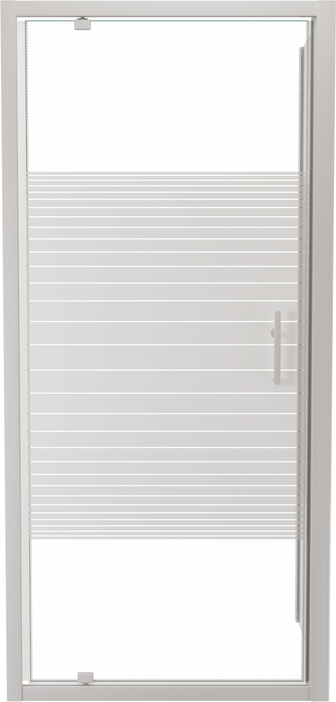 SanyOne Anton paroi de douche avec porte pivotante et paroi latérale fixe, 90 x 80 cm, verre à rayures, profil blanc