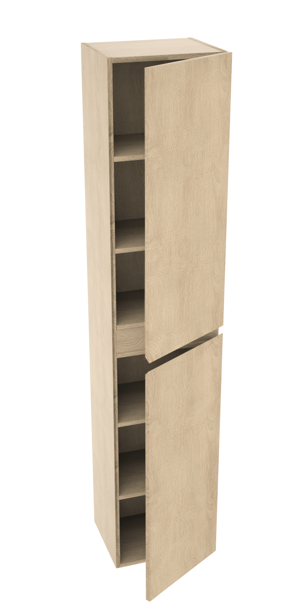 Linie Lado Badhochschrank: Hängend, Eiche Weiß, 35 x 30 x 170 cm