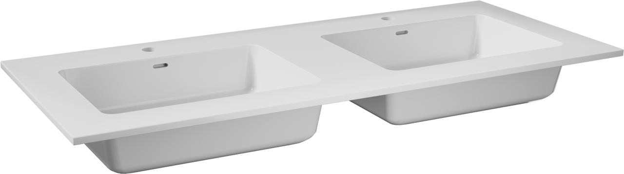 Storke Bilia dubbele wastafel glanzend composiet marmer 120 x 52 cm